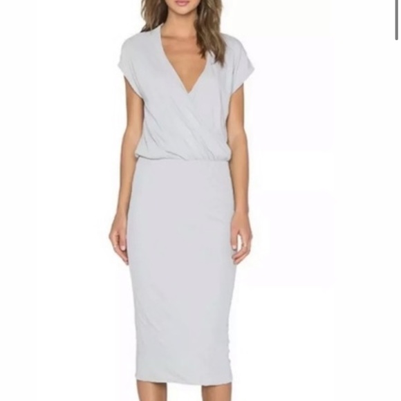 light grey midi dress